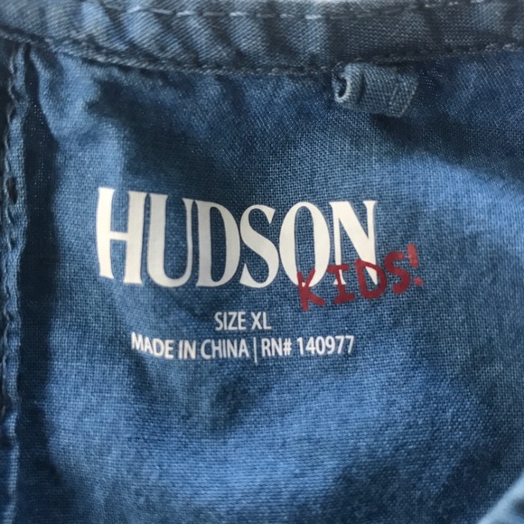 Hudson Kids Maya chambray cold shoulder top XL - Picture 5 of 8